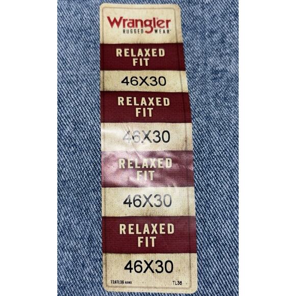 NEW Men's Wrangler Rugged Wear Jeans‎ 46x30 Blue Relaxed Fit Straight Leg NWT - Picture 11 of 11